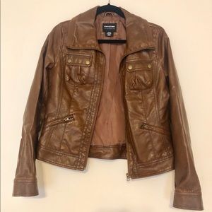 Brown faux leather jacket